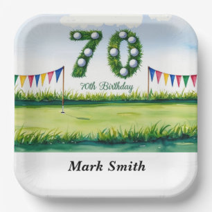 Golf zum 70. Geburtstag für Golfer Pappteller