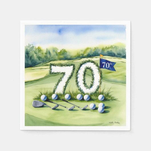Golf zum 70. Geburtstag für Golfer Serviette (Vorderseite)