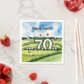 Golf zum 70. Geburtstag für Golfer Serviette (Beispiel)