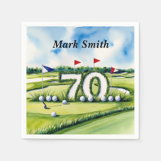 Golf zum 70. Geburtstag für Golfer Serviette (Vorderseite)