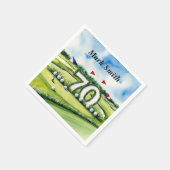 Golf zum 70. Geburtstag für Golfer Serviette (Ecke)
