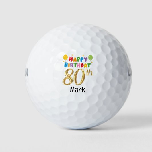 Golf zum 80. Geburtstag für Golfer Golfball (Vorderseite)