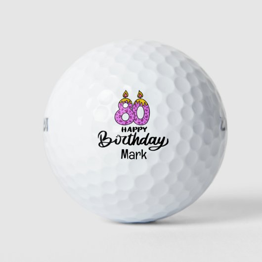 Golf zum 80. Geburtstag für Golfer Golfball (Vorderseite)