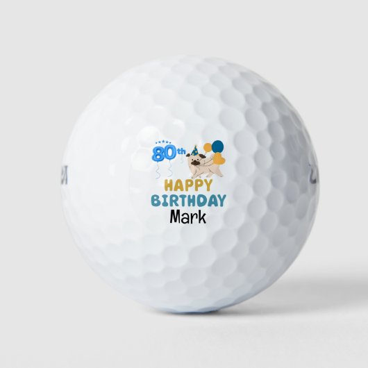 Golf zum 80. Geburtstag für Golfer Golfball (Vorderseite)
