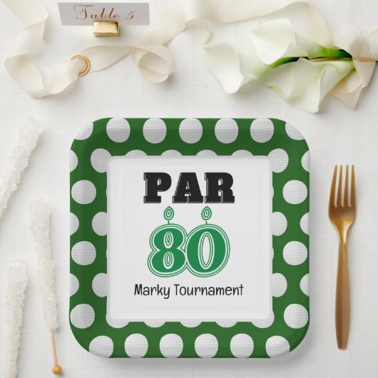 Golf zum 80. Geburtstag für Golfer Pappteller (Hochzeit)