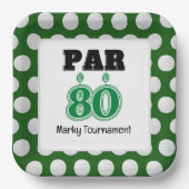 Golf zum 80. Geburtstag für Golfer Pappteller (Vorderseite)