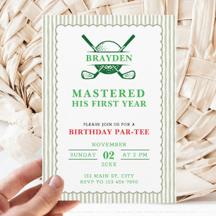 Golf zum ersten Geburtstag Par-Tee gemeistert ein  Einladung