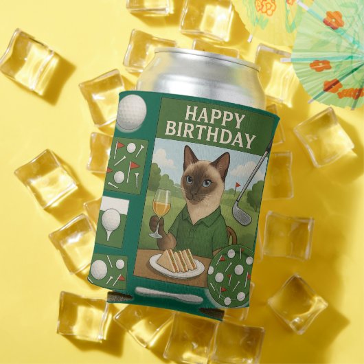 Golf zum Geburtstag Thema für Katzen Liebhaber Dosenkühler (In Situ Sommer)