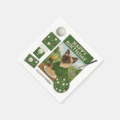 Golf zum Geburtstag Thema für Katzen Liebhaber Serviette (Ecke)