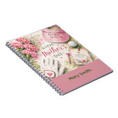 Golf zum Muttertag mit Golfball und Blumen  Notizblock (Rechte Seite)