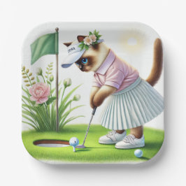 Golf zum Thema für Katzenliebhaber Pappteller
