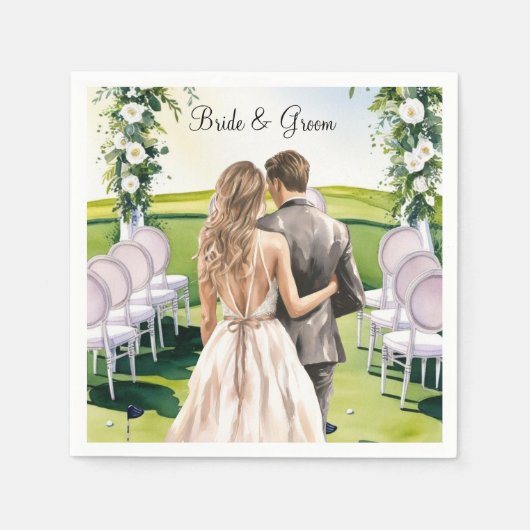 Golf zum Thema Golfer's Wedding Party Serviette (Vorderseite)