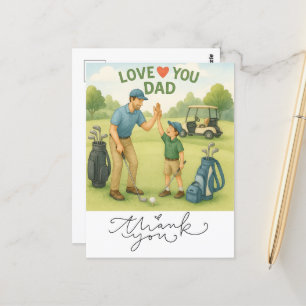 Golf zum Thema Vater Postkarte