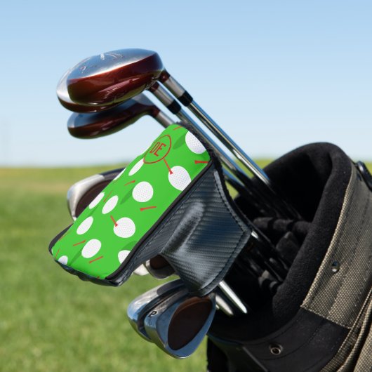 Golfaddict Golf Course Muster Monogramm Headcover (In Situ)