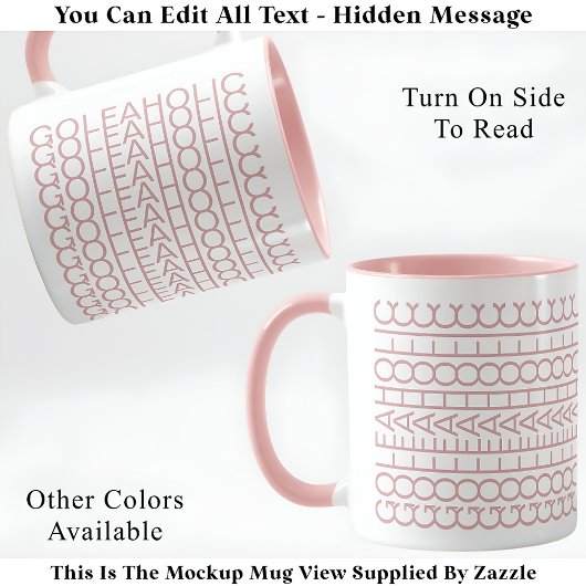 Golfaholic Hidden Message 140PW Funny Golf Tasse
