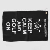 Golfangebot Behalte Ruhe und Golf auf maßgeschneid Golfhandtuch (Horizontal)