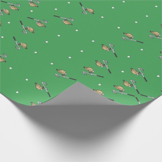 Golfanlage auf Grün Geschenkpapier (Ecke)
