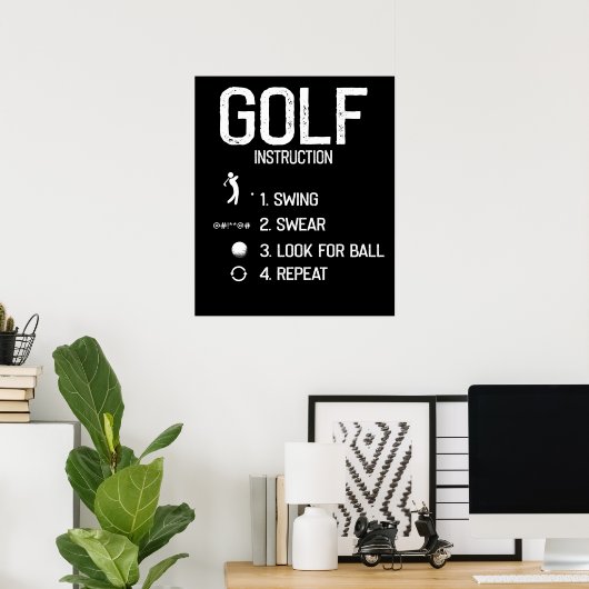 Golfanleitung lustige Golf Poster (Heimbüro)