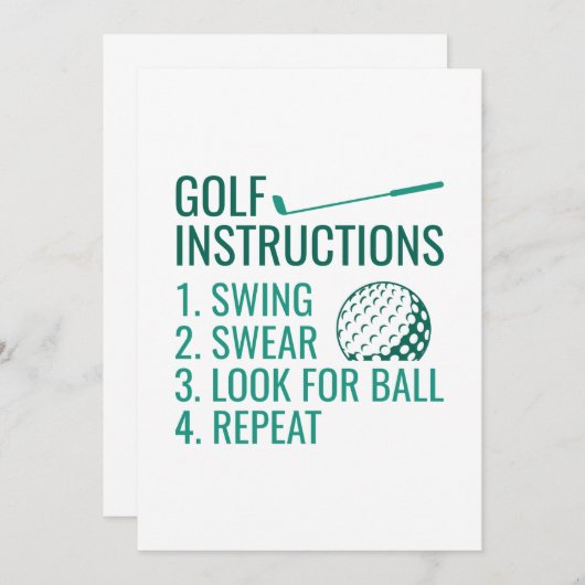 Golfanweisungen Dankeskarte (Vorne/Hinten)
