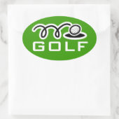 Golfaufkleber | Anpassbarer Text und Hintergrund Ovaler Aufkleber (Tasche)