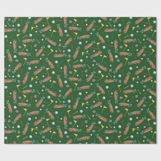 Golfausrüstung Geschenkpapier (Flach)