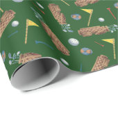 Golfausrüstung Geschenkpapier (Rolleneckpunkt)