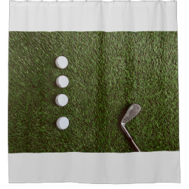 Golfbad mit Golfball mit Putter Duschvorhang