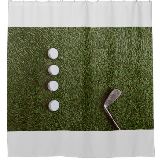 Golfbad mit Golfball mit Putter Duschvorhang (Vorderseite)