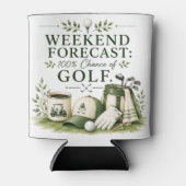 Golfbag mit Text auf Grün Dosenkühler (Vorderseite)
