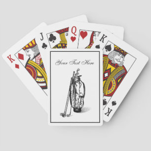 Golfbag und Golfschläger Schwarz Spielkarten