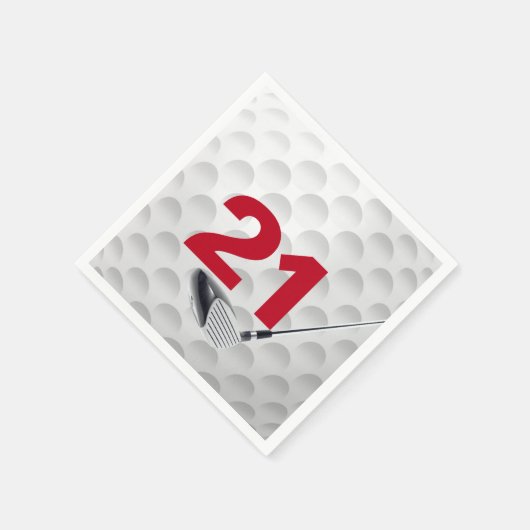 Golfball 21. Geburtstag Serviette (Ecke)