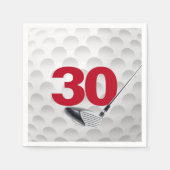 Golfball 30. Geburtstag Serviette (Vorderseite)