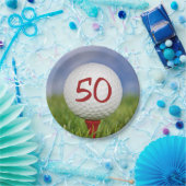 Golfball 50. Geburtstag Pappteller (Party)