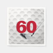 Golfball 60. Geburtstag Serviette (Vorderseite)