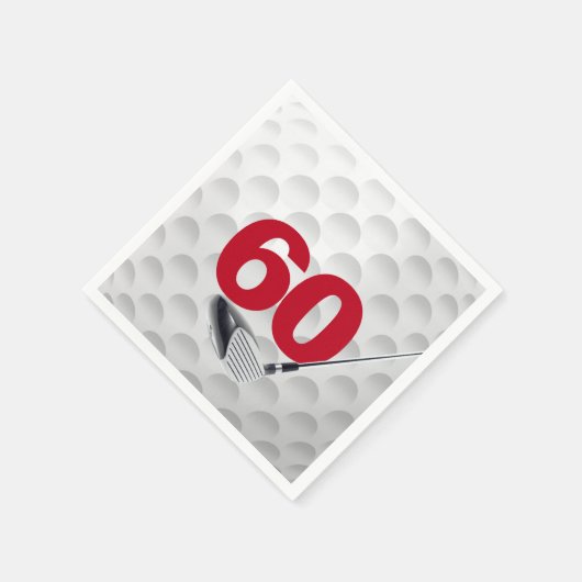 Golfball 60. Geburtstag Serviette (Ecke)