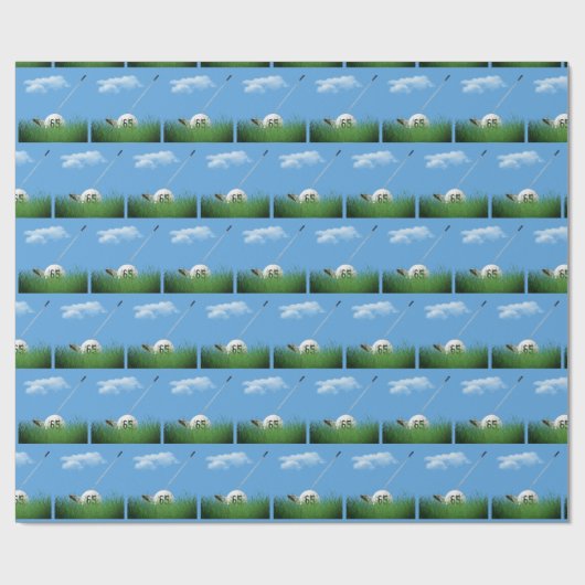 Golfball 65. Geburtstag Geschenkpapier (Flach)