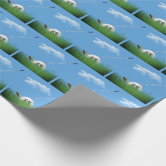 Golfball 65. Geburtstag Geschenkpapier (Ecke)