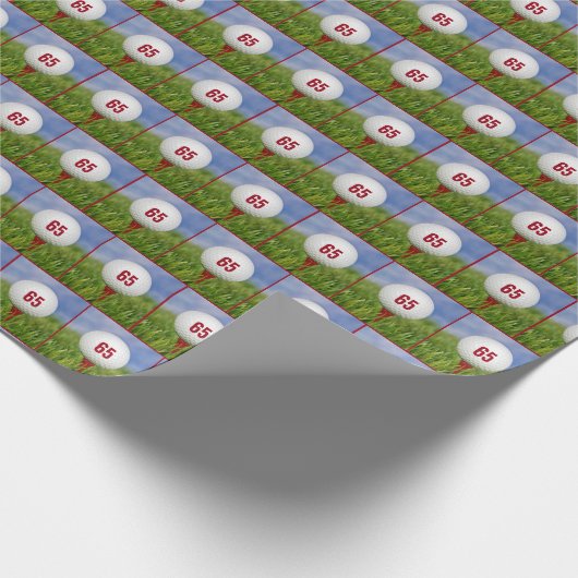 Golfball 65. Geburtstag Geschenkpapier (Ecke)