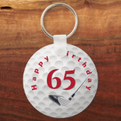 Golfball 65. Geburtstag Schlüsselanhänger (Vorderseite)