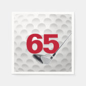 Golfball 65. Geburtstag Serviette (Vorderseite)