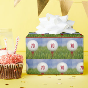 Golfball 70. Geburtstag Geschenkpapier