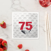 Golfball 75. Geburtstag Serviette (Beispiel)