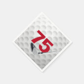 Golfball 75. Geburtstag Serviette (Ecke)