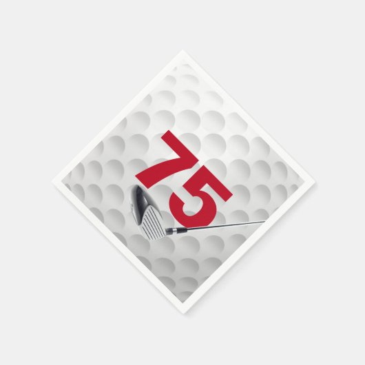Golfball 75. Geburtstag Serviette (Ecke)