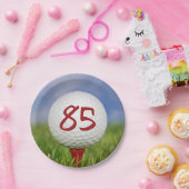 Golfball 85. Geburtstag Pappteller (Party)