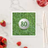 Golfball am 80. Geburtstag auf Grass Napkins Serviette (Beispiel)