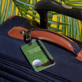 Golfball am Rand des Bechers Nah-up Persönlicher F Gepäckanhänger