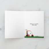 Golfball auf Abschlag für den Vatertag Karte (Innenseite)