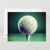 Golfball auf Abschlag Postkarte (Vorne/Hinten)