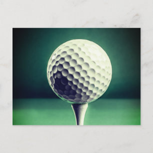 Golfball auf Abschlag Postkarte